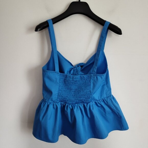 Ladies SZ 8 J Crew Blue Tie-Front Button-Up. Tank Top - Picture 2 of 3